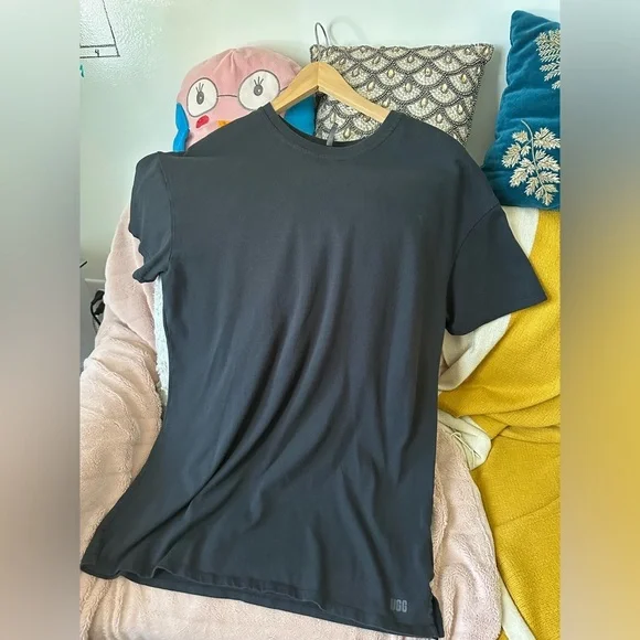 UGG Women's Zoey T-Shirt Dress Short Sleeve Organic Cotton Size M Black - Picture 4 of 9